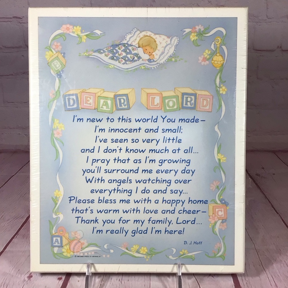 Vintage Baby Kids Prayer Wall Art